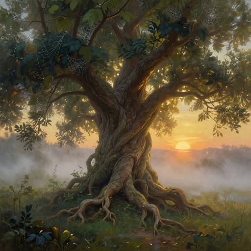 Surreal Bug's-Eye View Ancient Tree