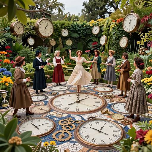 Surreal Garden of Melting Timepieces