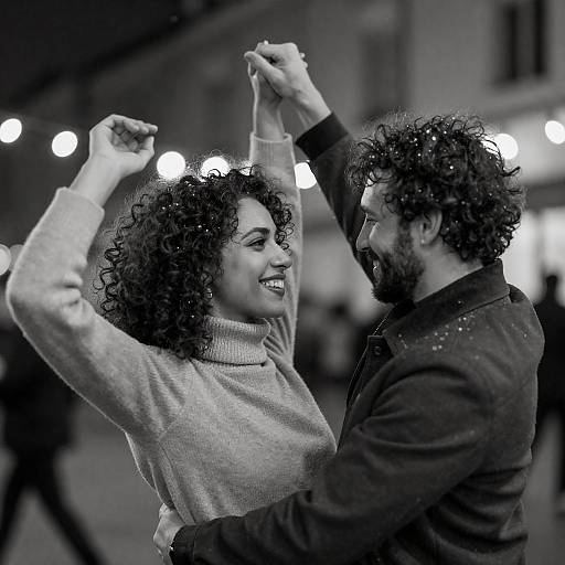 Joyful Dance in Black and White