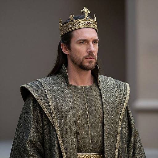 Close-Up of Wiseman in Robe and Crown