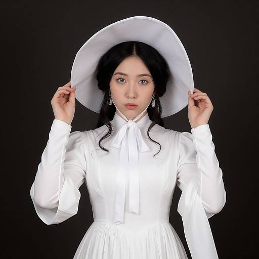 Realistic French Painter Girl Portrait