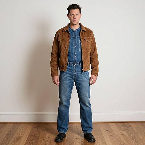 Man in Stacked Jeans Outfit