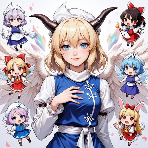 Chibi Girls with Animal Ears and Wings
