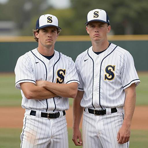 Intense Baseball Players on the Field