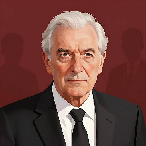Elderly Man in Black Suit Digital Portrait
