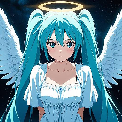 Enchanted Anime Girl in Starry Night