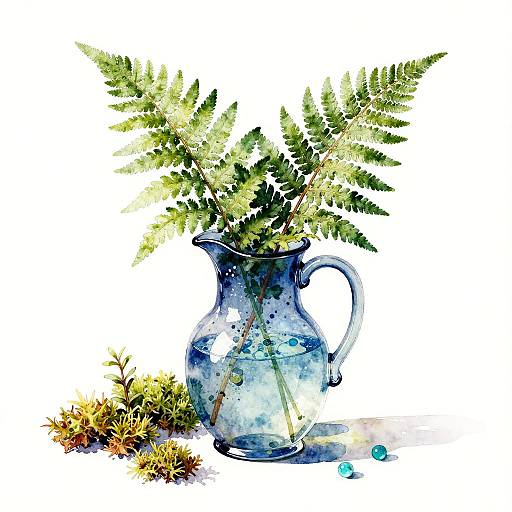 Contemporary Azure Glass Still-Life