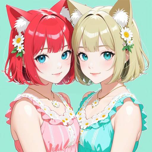 Sisterly Bond: Whimsical Portrait of Two Sisterly Bond: Whimsical Portrait of Two