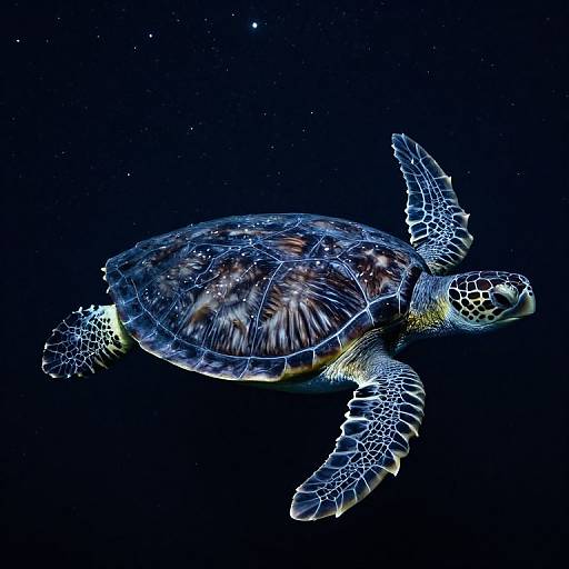 Cosmic Turtle Gliding Through Stars