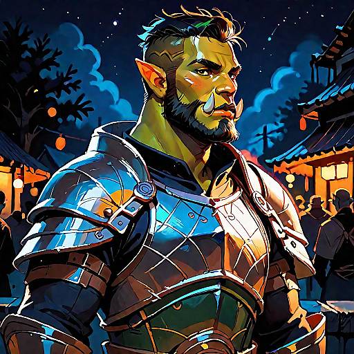 Nightbound Orc Warrior Under Stars