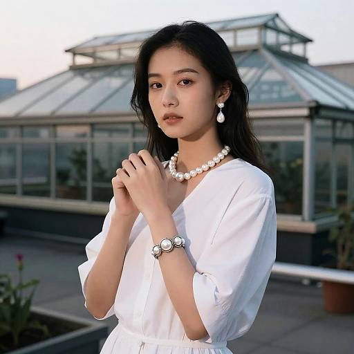 Cosmic Botanist in Pearl White Chunky Jewelry