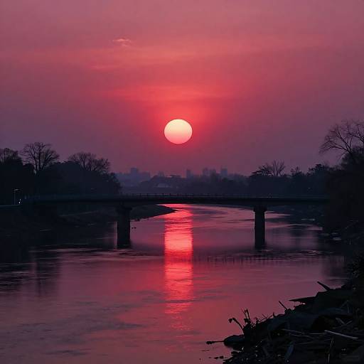 Crimson Sun Surreal Dreamscape