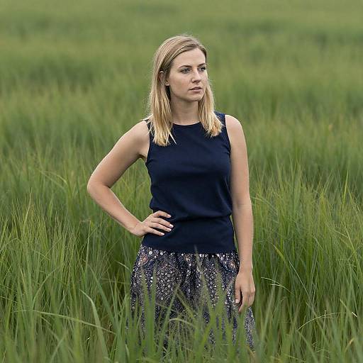 Portrait of a Woman in Green Grass