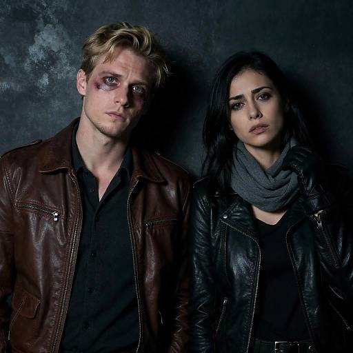 Stressed Couple in Dark Gritty Setting