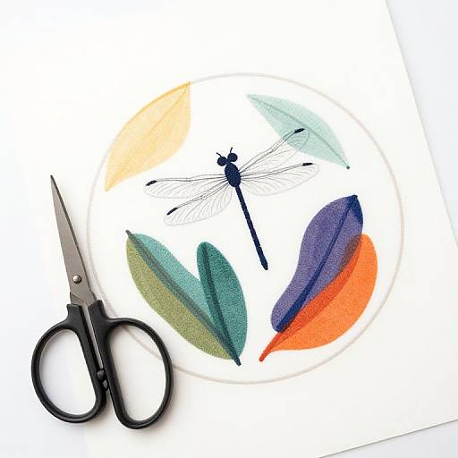 Modern Abstract Dragonfly Embroidery Scissors