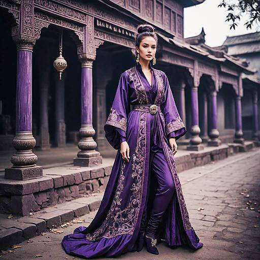 Woman in Tyrian Purple Embroidered Robes