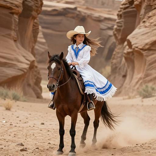 Spirited Girl in Classic Western Dress