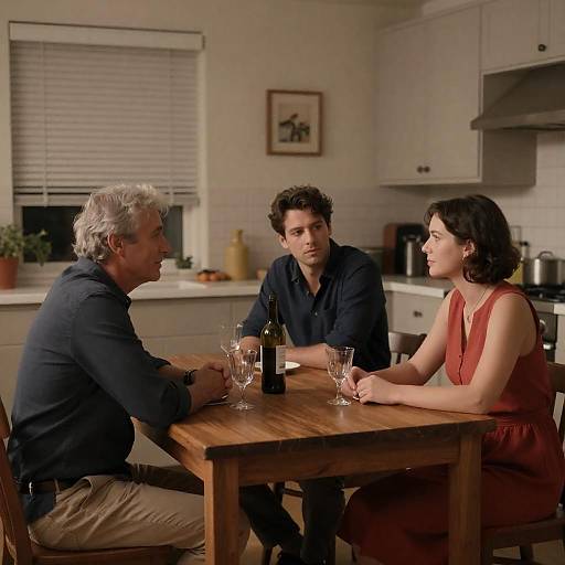 Dimly Lit Kitchen Dinner Scene