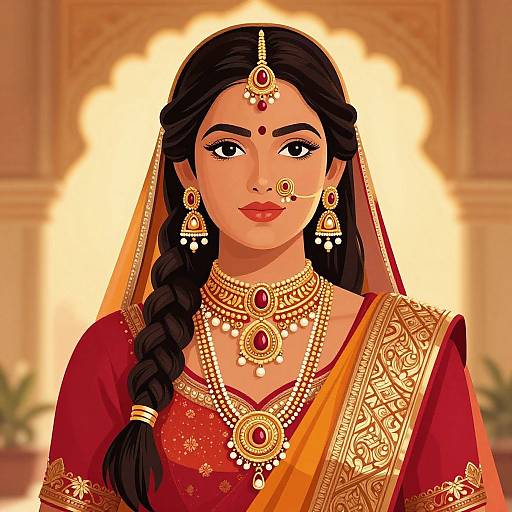 Vibrant Indian Woman Vector Art