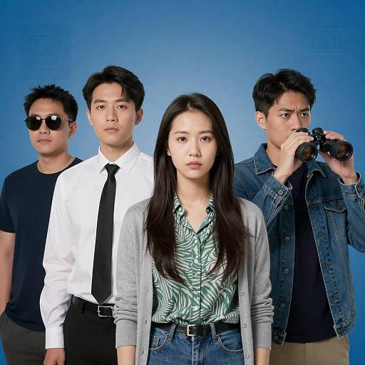 Group Photo Against Radial Gradient Background