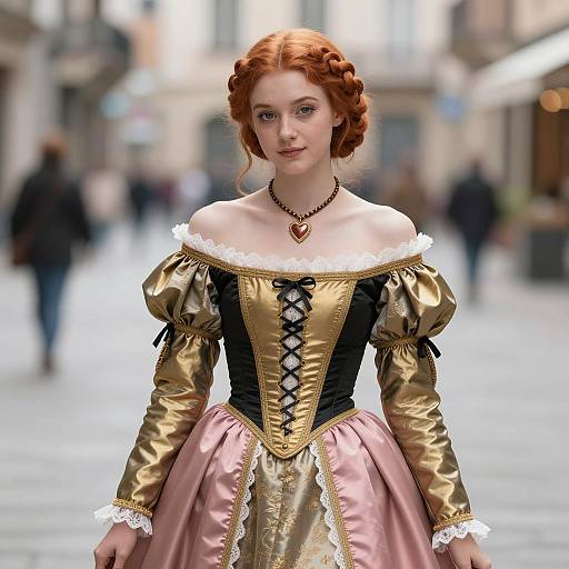 Young Woman in Renaissance-Inspired Dress