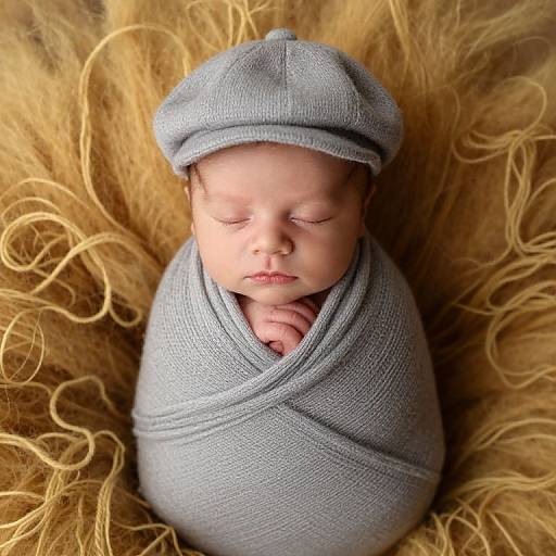 Serene Newborn Portrait with Cozy Textures