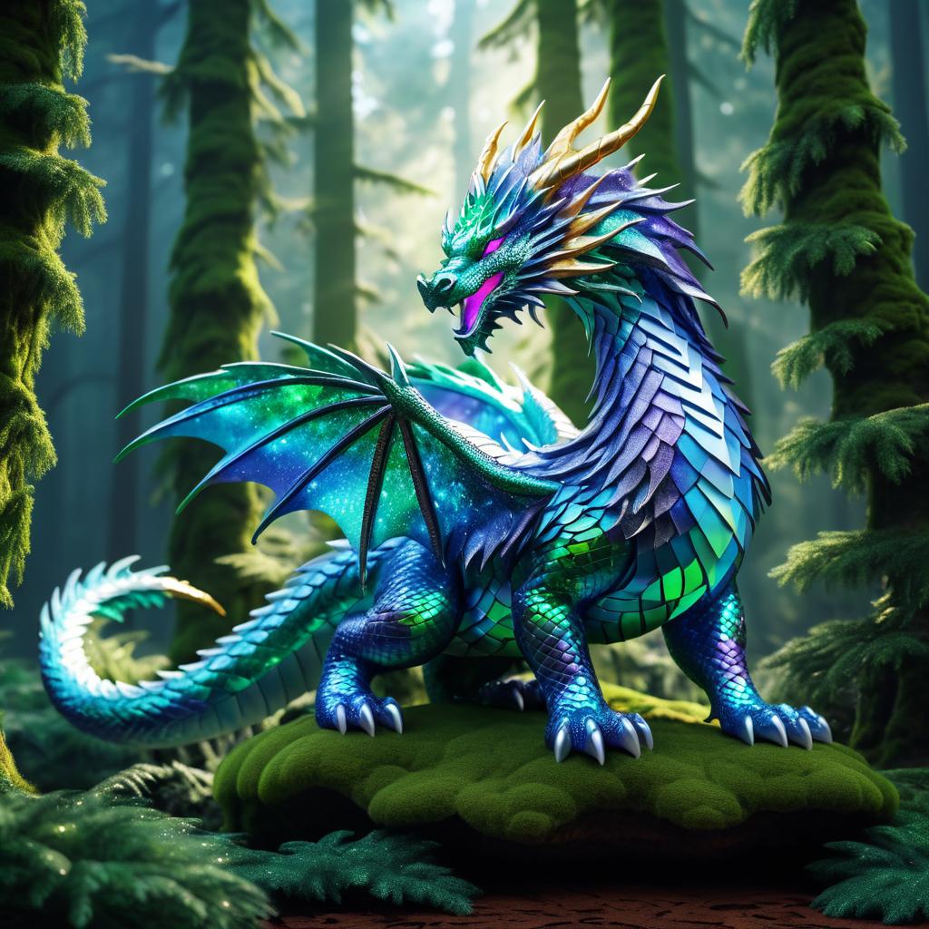 Majestic Hyper-Realistic Dragon in Forest