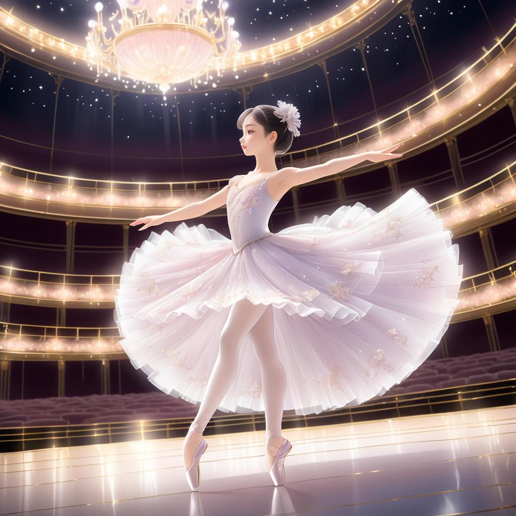 Graceful Ballerina in Elegant Theatre