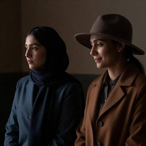 Dimly Lit Portrait of Two Women
