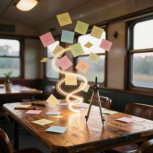 Vintage Train Workshop Creativity Scene