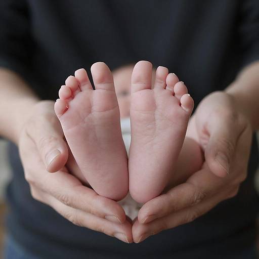 Tender Moment: Cradling Baby Feet