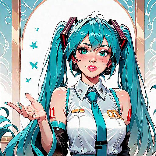 Hatsune Miku Presenting Huge White Hysper