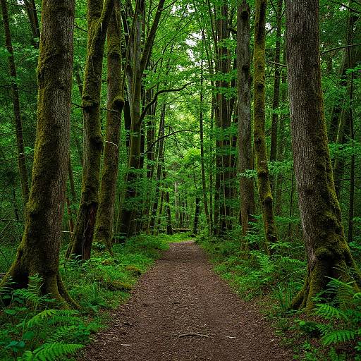 Vibrant Mossy Forest Path