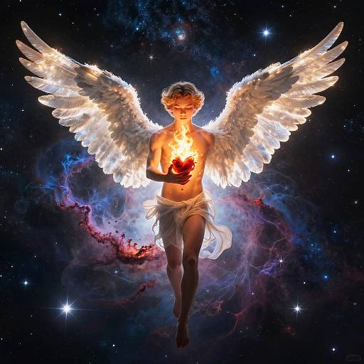 Youthful Himeros with Flaming Heart