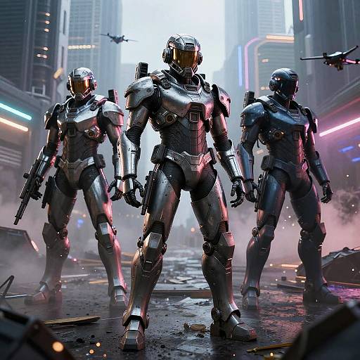 Futuristic 707th Battalion in Dystopia