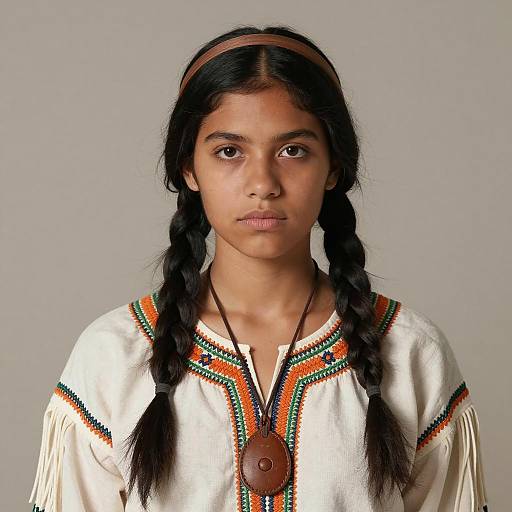 Young Woman in Native American-Inspired Costume
