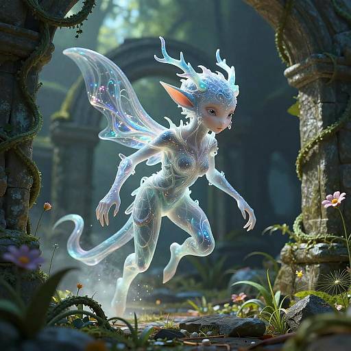 Incorporeal Wisp Creature in Forest Ruins