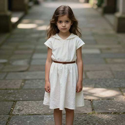 Serene Girl in White Dress