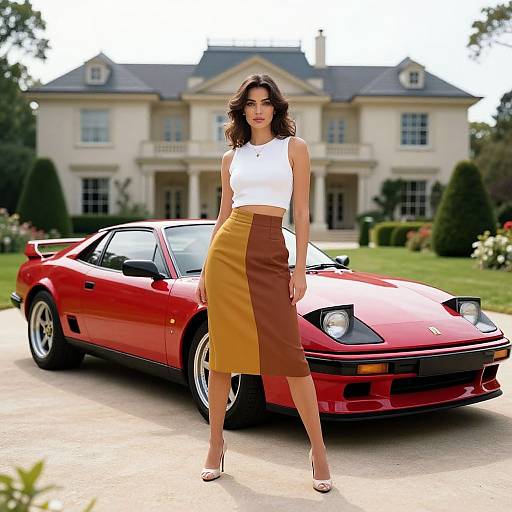80's Luxury Sports Car and Fashion
