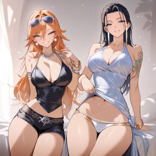 Stylish Duo: Nico Robin and Friend