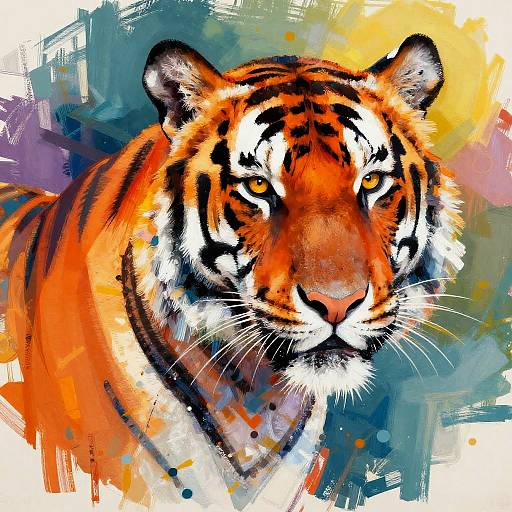 Vibrant Abstract Tiger Portrait