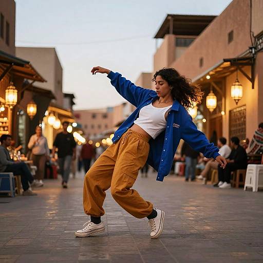 Streetwear Breakdancer in Moroccan Bazaar