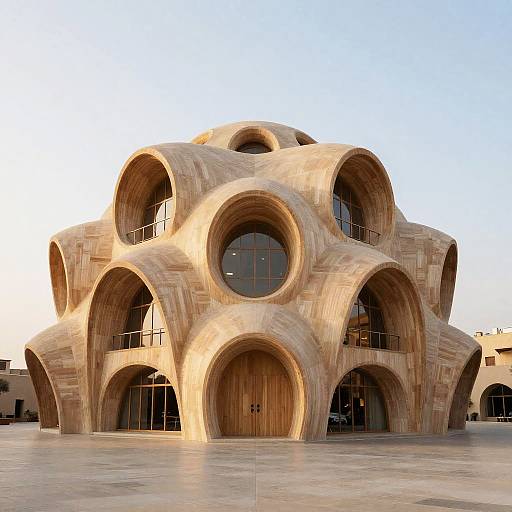Modern Wooden Blob Architecture Museum in Cairo