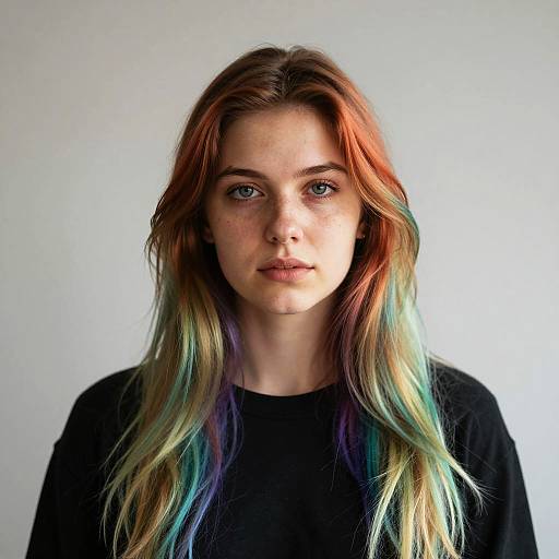 Vivid Portrait of Confident Woman