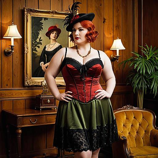 Elegant Plus Size Flapper in Vintage Style