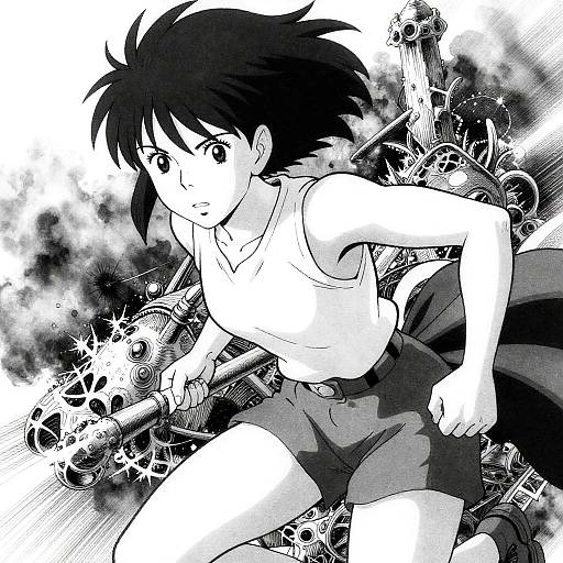 Ink-Wash Poster: Dynamic Female Masterpiece