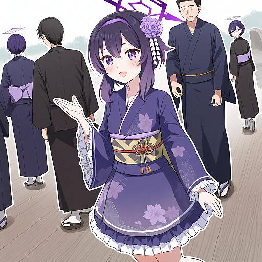 Illustration of Haruka (new year) (blue archive), blue archive in the style of Shimazaki mujirushi