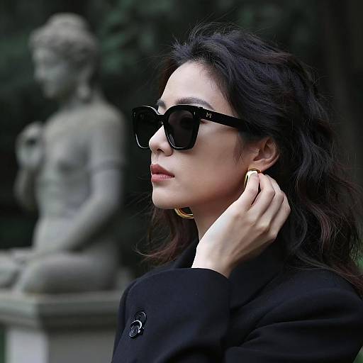 Elegant Woman in Moody Forest Setting