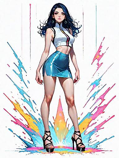 Vibrant Fashion Illustration of a Woman