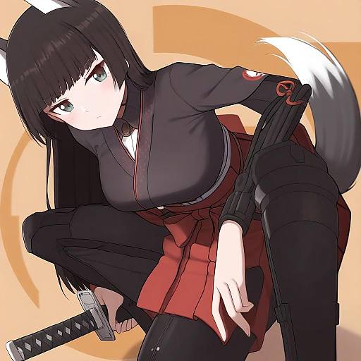 Illustration of Anabuki tomoko, world witches series in the style of Tiemu (man190)